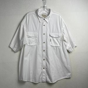 Cabela's Men's XL Lightweight Vented‎ Fishing Shirt Button Up Short Sleeve White